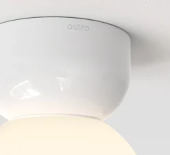 Plafonnier, Lyra 140, blanc brillant, IP44, Ø14cm, H19,5cm - Astro