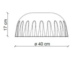 Plafonnier, Madame Gres S, gris noir, Ø40cm, H17cm - Ferroluce