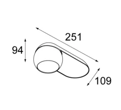 Plafonnier, Marbul Surface Adjustable 109 1x, noir, LED, dim, 2700K, 634 lm, L25,1cm, H9,4cm - Modular