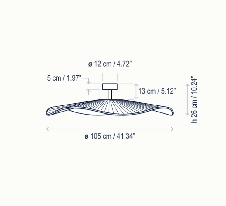 Plafonnier, Mediterrània PF/105/01, marron, IP66, LED, 2700K, 2064lm, Ø105cm, H26,5cm - Bover