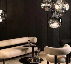 Plafonnier, Melt Small, chrome argent, LED, dim, 3000k, 2300 lm, Ø98cm, H103cm - Tom Dixon