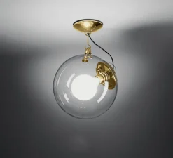 Plafonnier, Miconos, doré satiné, Ø30cm, H48cm - Artemide