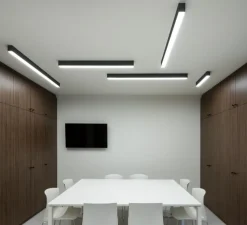 Plafonnier, Mino 60, noir, LED, 3000k, 1960 lm, L148cm, H8cm - XAL