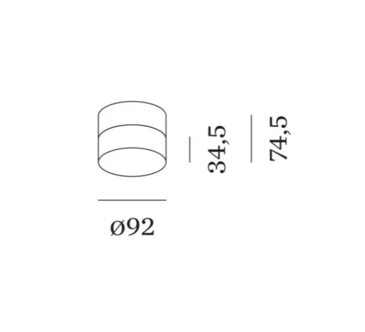 Plafonnier, Mirbi Surface 1.0, blanc, IP44, LED, dim, 3000K, 640 lm, Ø9,2cm, H74,5cm - Wever&Ducré