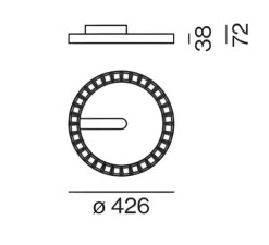Plafonnier, Mita circle 450, blanc, chrome, LED, dim, 3000K, 3090 lm, Ø42,6cm, H7,2cm - XAL