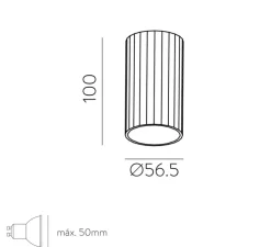 Plafonnier, Modrian, noir, Ø5,65cm, H10cm - ACB