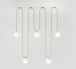 Plafonnier, Motive Long, laiton, L108cm, H131,4cm - atelier Areti