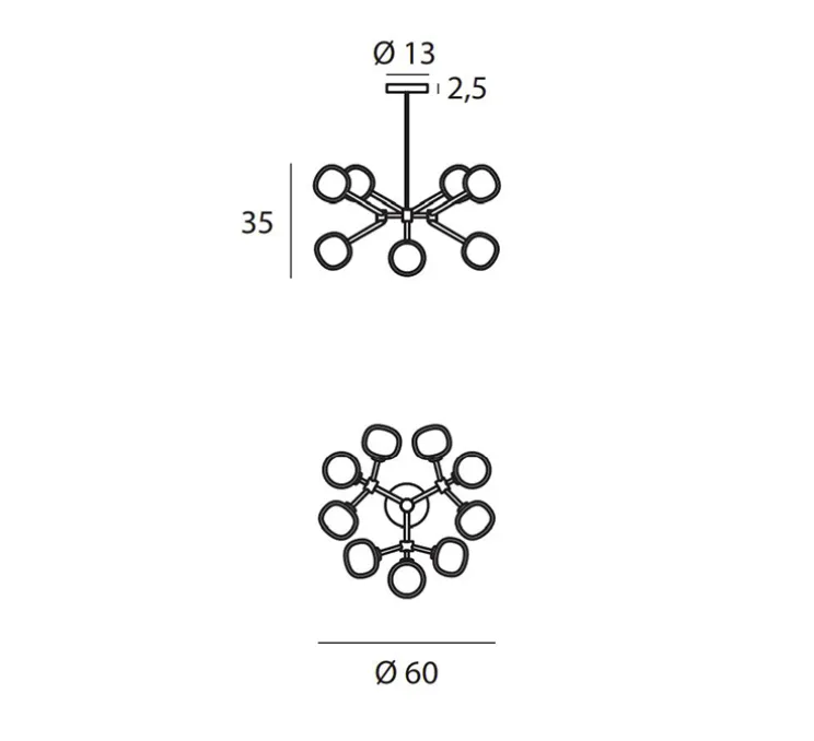 Plafonnier, Nabila 552.19, noir matt, noir chromé et verre fumé, IP40, Ø60cm, H35cm - Tooy