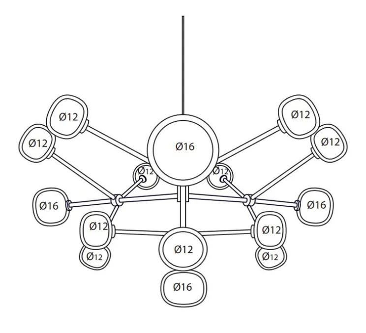 Plafonnier, Nabila 552.16, noir matt, noir chromé et verre fumé, IP40, Ø130cm, H58cm - Tooy