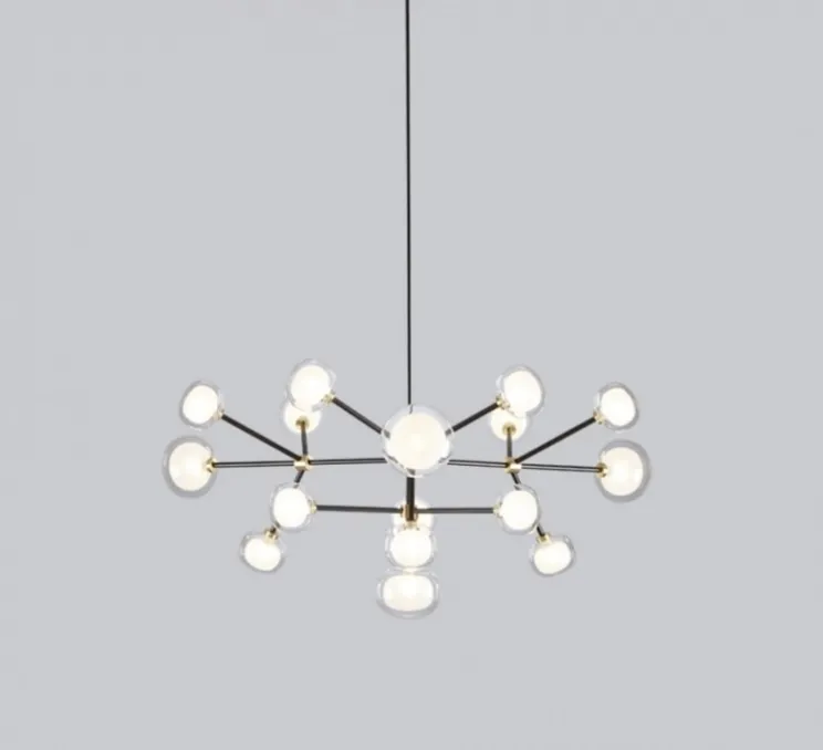 Plafonnier, NABILA-552.16, IP40, noir et laiton, Ø130cm, H58cm - Tooy