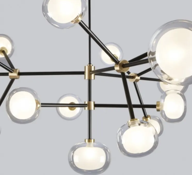 Plafonnier, NABILA-552.16, IP40, noir et laiton, Ø130cm, H58cm - Tooy