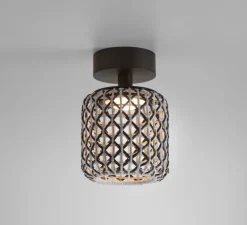 Plafonnier, Nans PF Outdoor, Brun graphite - Teinte marron, IP66, LED, dim, 2700K, 503 lm, Ø16,7cm, H24,3cm - Bover