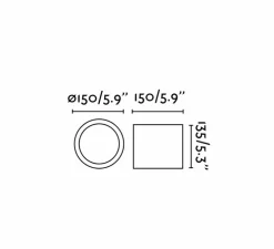 Plafonnier, NATSU, noir, LED, 3000K, 1275lm, Ø15cm, H13,5cm - Faro