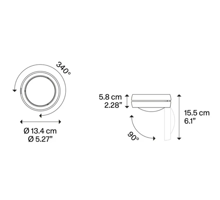 Plafonnier, Nautilus, champagne, LED, 2700K, 995 lm, Ø13,4cm, H5,8cm - Lodes