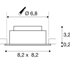 Plafonnier, New Tria 68, blanc, Led, 2500K/3000K/4000K, 540 /600 lm, L8,2cm, H3,4cm - SLV
