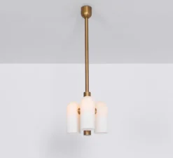 Plafonnier, Odyssey 3, laiton bruni laqué, Ø28,6cm, H47,2cm à 137cm - Schwung