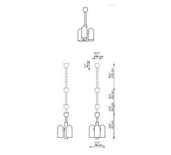 Plafonnier, Odyssey 3, laiton bruni laqué, Ø28,6cm, H47,2cm à 137cm - Schwung