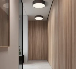 Plafonnier, Olga, tissu noir, Ø40cm, H10cm - MDC