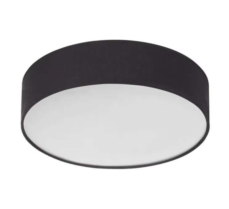 Plafonnier, Olga, tissu noir, Ø40cm, H10cm - MDC