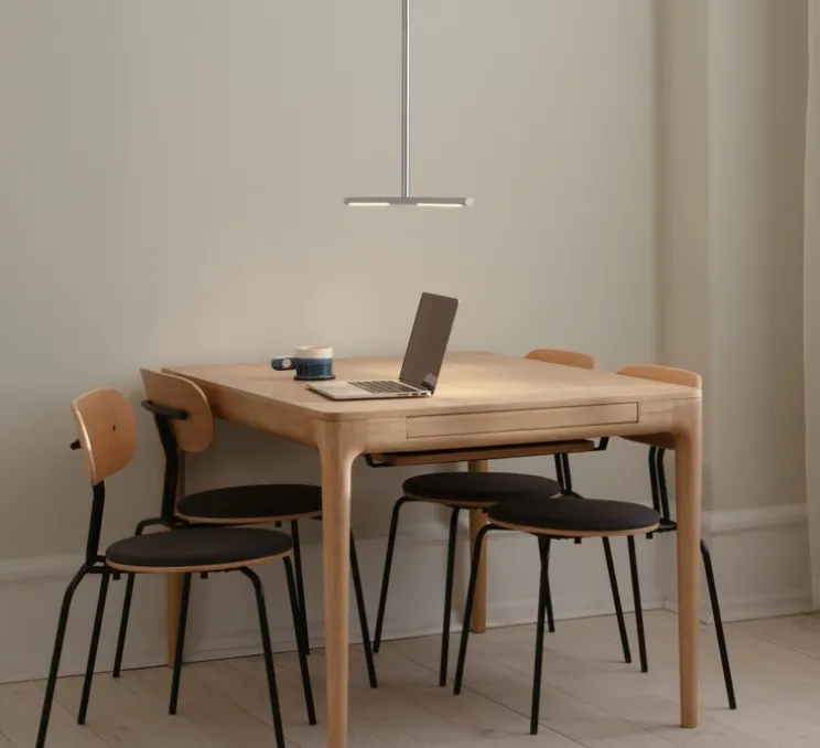 Plafonnier, Omni, acier brossé, LED, dim, 2700K, 1200 lm, L74cm, H1,9cm - Umage