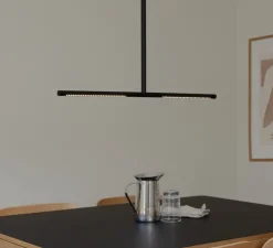 Plafonnier, Omni, noir, LED, dim, 2700K, 1200 lm, L74cm, H1,9cm - Umage