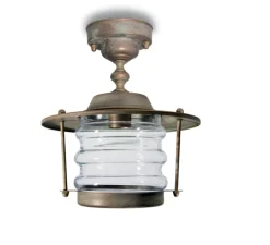 Plafonnier, Onda 2073, laiton vieilli, IP44, Ø26cm, H34cm - Moretti Luce