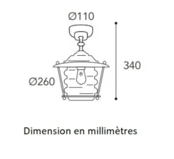 Plafonnier, Onda 2073, laiton vieilli, IP44, Ø26cm, H34cm - Moretti Luce