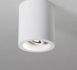 Plafonnier, Osca round 140 adjust, blanc, prêt à peindre, Ø11cm, H14cm - Astro