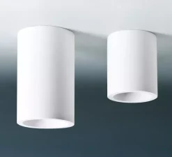 Plafonnier, Osca round 140, blanc, prêt à peindre, Ø11cm, H14cm - Astro