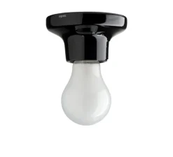 Plafonnier ou applique, Light.001, porcelaine noire, en saillie, Ø10, H5,5cm, Zangra