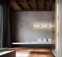 Plafonnier ou Applique, Vale 3, 0-10V, transparent, anthracite, LED, 3000K, 3360lm, L102cm, H15cm - A-N-D