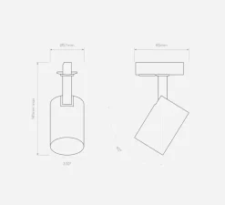 Plafonnier ou spot sur rail, Ascoli track, noir texturé, Ø5,7cm, H14,1cm - Astro