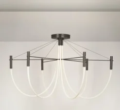 Plafonnier, Paradoxe 6L, graphite satiné, LED, dim, 2700K, 4800 lm, Ø115cm, H68cm - CVL