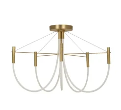 Plafonnier, Paradoxe 5L, laiton satiné, LED, dim, 2700K, 2850 lm, Ø89cm, H58cm - CVL