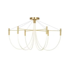 Plafonnier, Paradoxe 6L, laiton satiné, LED, dim, 2700K, 4800 lm, Ø115cm, H68cm - CVL