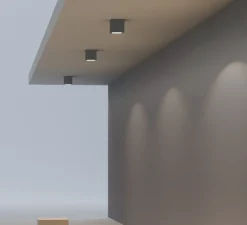 Plafonnier, Perseo, gris, IP65, LED, 3000K, 815 lm, L12cm, H12cm - ACB