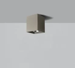 Plafonnier, Perseo, gris, IP65, LED, 3000K, 815 lm, L12cm, H12cm - ACB