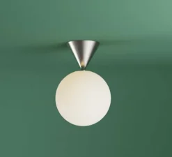 Plafonnier, Pion 577, nickel, L18cm, H46,5cm - Atelier Areti