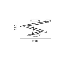 Plafonnier, Pirce Mini, blanc, dimmable, L69cm, H36cm - Artemide