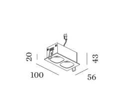 Plafonnier, Pirro 2.0, noir, LED, 2700K, 2x380lm, L10cm, H4,3cm - Wever & Ducré