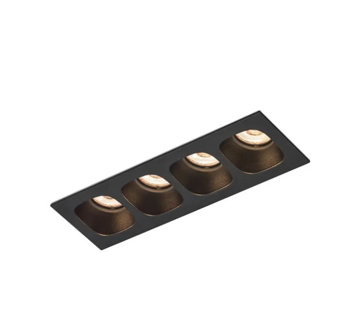 Plafonnier, Pirro 4.0, noir, LED, 2700K, 4x380lm, L18,8cm, H4,3cm - Wever & Ducré