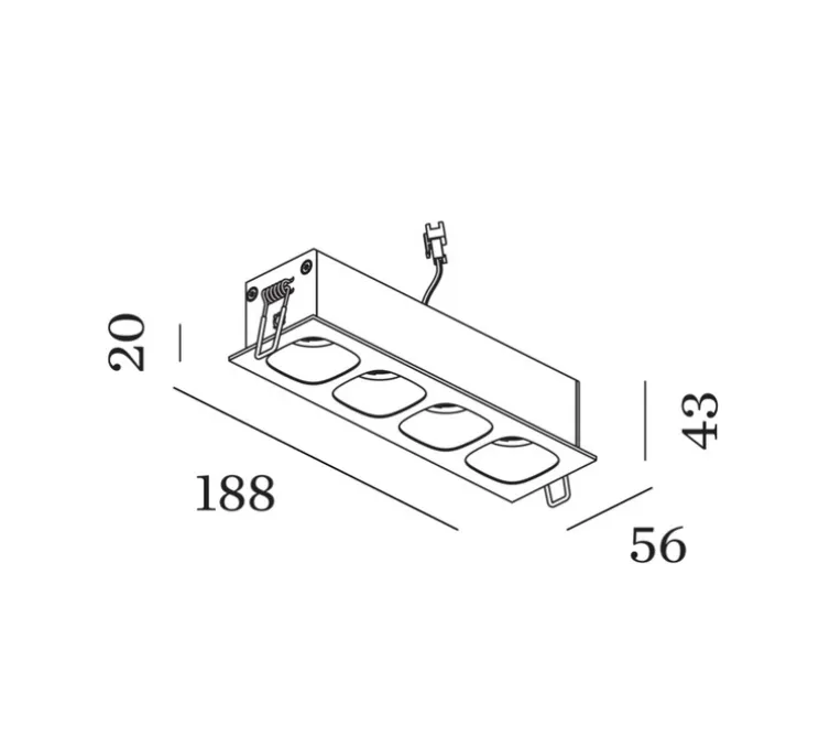 Plafonnier, Pirro 4.0, noir, LED, 2700K, 4x380lm, L18,8cm, H4,3cm - Wever & Ducré