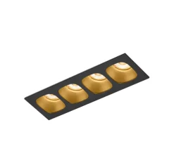 Plafonnier, Pirro 4.0, noir et or, LED, 2700K, 4x380lm, L18,8cm, H4,3cm - Wever & Ducré