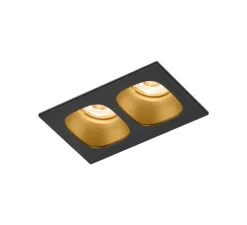 Plafonnier, Pirro 2.0, noir et or, LED, 3000K, 820lm, L10cm, H4,3cm - Wever & Ducré