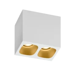 Plafonnier, Pirro Spot Surface 2.0, blanc, or, LED, dim, 2700K, 730 lm, L9,4cm, H8cm - Wever&Ducré