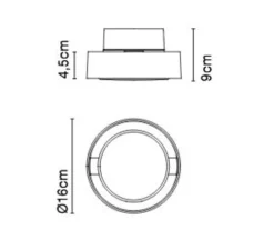Plafonnier, Plaff-on! IP65, noir, LED, 2700k, 571lm, Ø16cm, P9cm - Marset