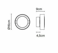 Plafonnier, Plaff-on! IP65, rouille, LED, 2700k, 571lm, Ø16cm, P9cm - Marset