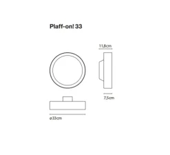 Plafonnier, Plaff-On!, noir, 2x E27, Ø33cm , H11.8cm - Marset