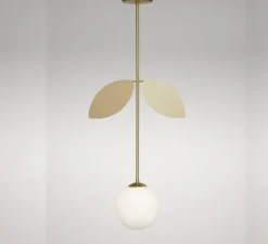 Plafonnier, Plant, laiton, Ø15cm, H78cm - Atelier Areti
