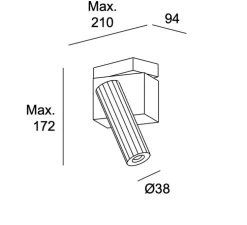 Plafonnier, Prolix simple, or, LED, dim, 2700k, 217 lm, L21cm, H17,2cm - LEDs C4